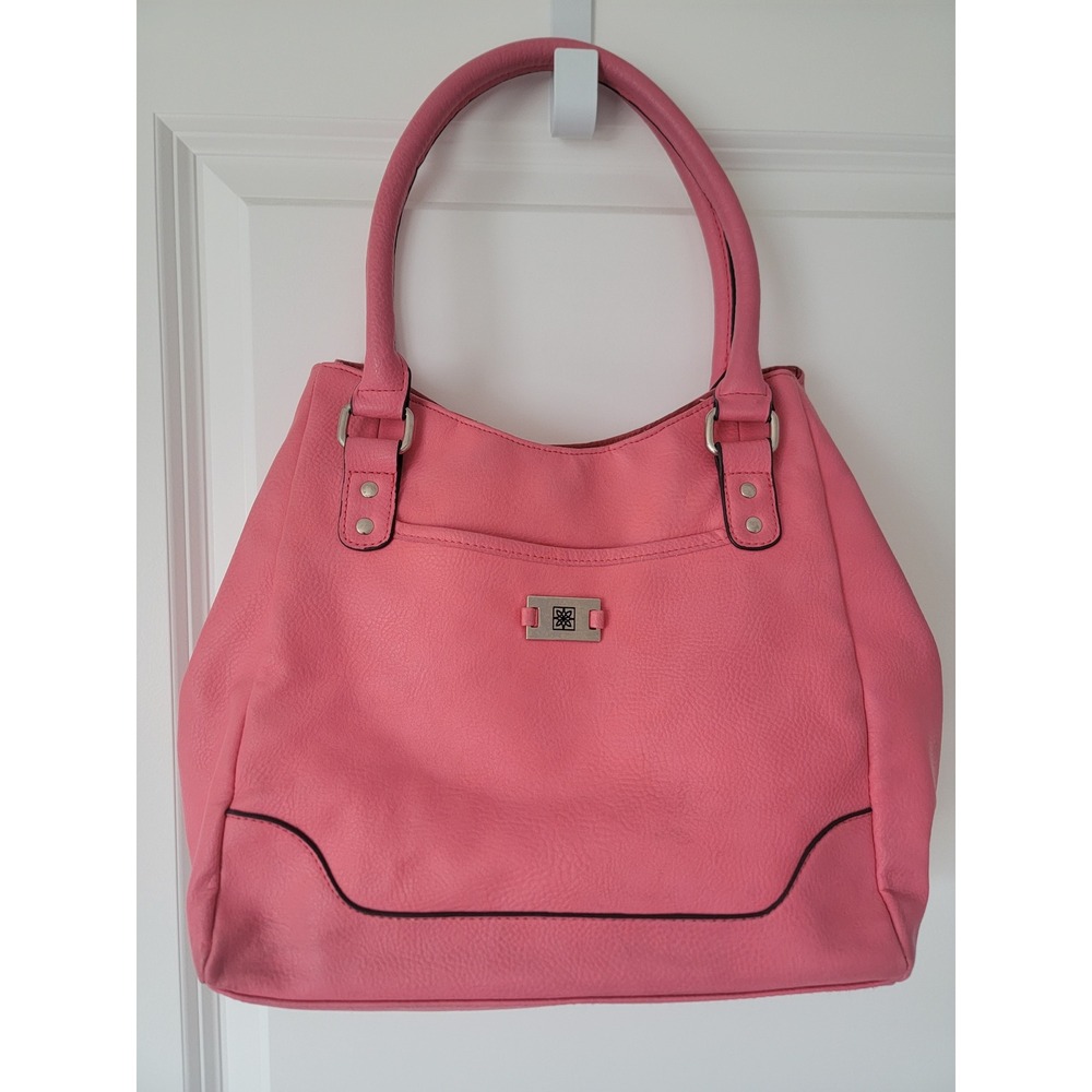 Rosetti Pink Pebbled Faux Leather Hobo Shoulder Bag Silver Hardware Purse